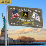 US Army Personalized American Flag, Gift For Him Military, Army Veteran Grommet Flag YSYF101801 - Image 4