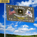 US Army Personalized American Flag, Gift For Him Military, Army Veteran Grommet Flag YSYF101801 - Image 5