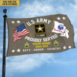 US Army Personalized American Flag, Gift For Him Military, Army Veteran Grommet Flag YSYF101801 - Image 6