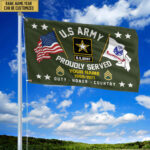 US Army Personalized American Flag, Gift For Him Military, Army Veteran Grommet Flag YSYF101801 - Image 3