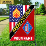 Premium Custom Name, Rank, Unit USMC American Flag, Gift For Marine Veteran Garden Flag - House Flag VPVC104003 - Image 2