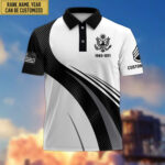 Unique Custom US Army Polo Shirt, Custom Name, Rank, Gift for Army Veteran, Veterans Day, Father's Day YSYF201701