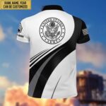 Unique Custom US Army Polo Shirt, Custom Name, Rank, Gift for Army Veteran, Veterans Day, Father's Day YSYF201701 - Image 2