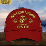 Custom Name, Rank, USMC Embroidered Cap, Hat for Marine Veteran, Gifts for Father's Day, Veterans Day VPVC300303