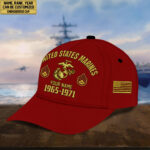 Custom Name, Rank, USMC Embroidered Cap, Hat for Marine Veteran, Gifts for Father's Day, Veterans Day VPVC300303 - Image 3