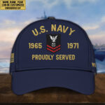 Premium Custom Name, Rank, US Navy Embroidered Cap, Hat for Navy Veteran, Gifts for Father's Day, Veterans Day VPVC300502