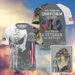 Premium My Time In Uniform Is Over But Being A Veteran Never Ends US Veterans T-Shirt APHN300701 - Image 19