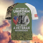 Premium My Time In Uniform Is Over But Being A Veteran Never Ends US Veterans T-Shirt APHN300701 - Image 24