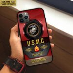 Custom Name, Rank USMC Veteran Phone Case, Gifts For Marine Veteran, Gifts For Dad, For Husband YSYF500603 - Image 3