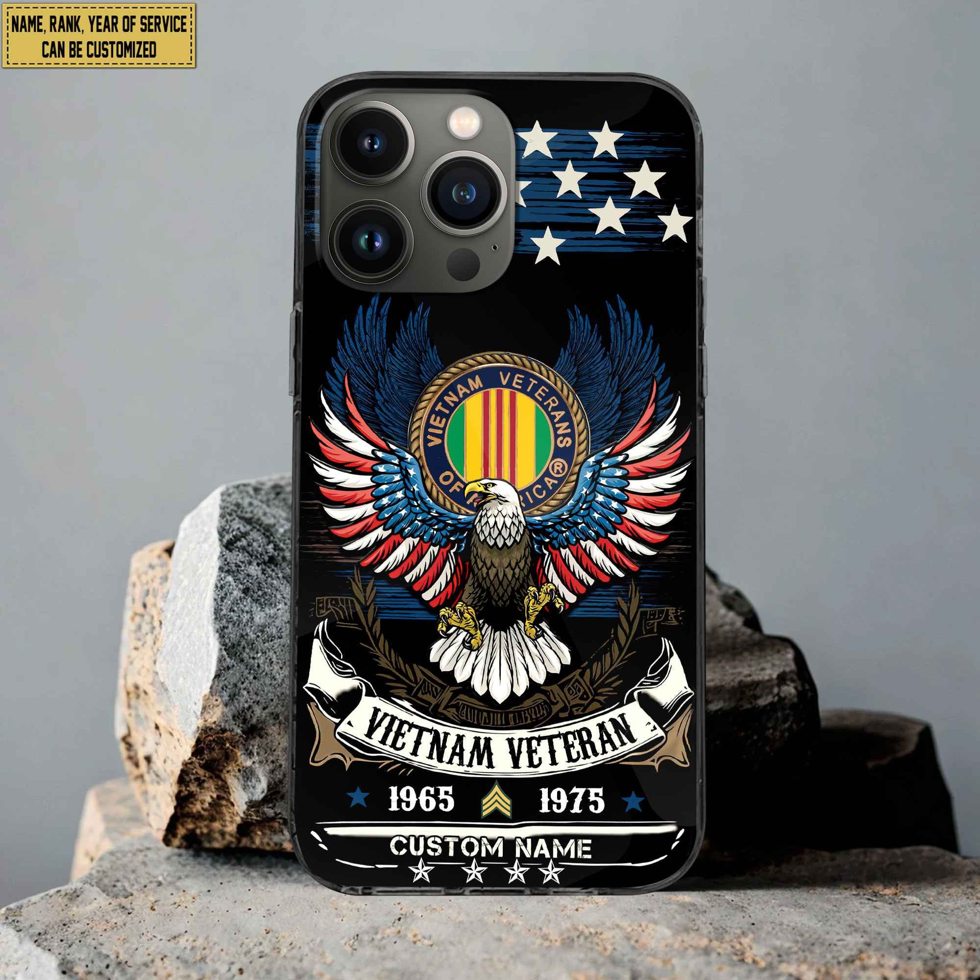 1722572723640.jpg Premium Custom Name, Rank Vietnam Veteran Phone Case, Gifts For Vietnam Veteran, Gifts For Dad, For Husband VPVC500506 - Image 1