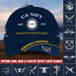 US Navy Veteran Cap, Custom Name Rank, Year, Gifts for Navy Veteran VPVC003902