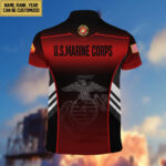 USMC Polo Shirt, Gift for Grandpa Dad Husband, Gift for Marine Veteran VPVC200903 - Image 2
