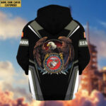 Premium USMC Zip Hoodie VPVC601703, Custom Name, Rank, Gifts For Marine Veteran - Image 5