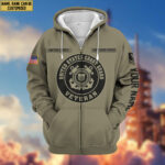 Premium Custom USCG Zip Hoodie VPVC601905, Gifts For Coast Guard Veteran - Image 2
