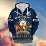 Premium US Navy Veteran Zip Hoodie VPVC605402, Gifts For Navy Veteran