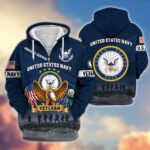Premium US Navy Veteran Zip Hoodie VPVC605402, Gifts For Navy Veteran - Image 3