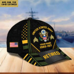 Premium Custom Name, Rank, Years Of Service US Retired Cap BPVC301010 - Image 2