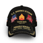 Unique Custom Name, Rank, Year, USMC Cap VPVC007403, Gifts For Marine Veteran, Gifts For Dad, For Husband, Best Gifts On Father's Day, Independence Day, Veterans Day.