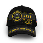 Premium US Navy Cap VPVC008602, Custom Name, Rank, Year, Gifts For Navy Veteran, Best Gifts On Father's Day, Armed Forces Day, Independence Day, Veterans Day.