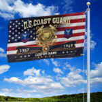 Premium USCG Grommet Flag VPVC108905, Custom Name, Rank, Year, Gifts For Coast Guard Veteran, Best Gifts On Father's Day, Armed Forces Day, Independence Day, Veterans Day. - Image 2