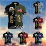 US Veterans Polo Shirt ESYF270301, Gifts For US Veterans, Gifts On Father's Day, Armed Forces Day, Independence Day, Veterans Day.
