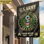 US Army Flag VPVC112210, Custom Name, Rank, Year, Gift For Army Veteran, American Flag, Patriotic Flag, Garden Flag, House Flag - Image 2