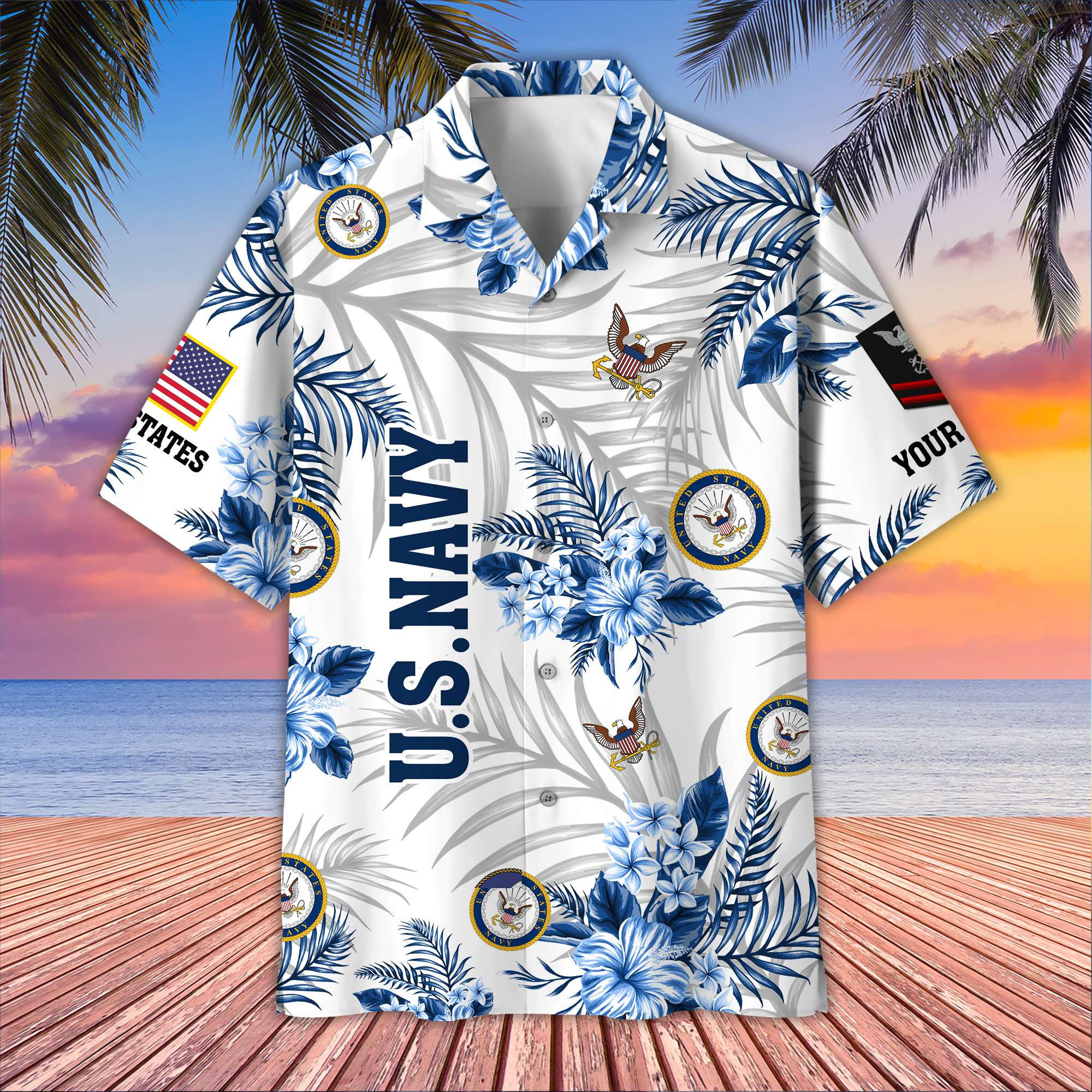 1748247653014.jpg Unique Custom Name, Rank, US Navy Hawaiian Shirt VPVC406202, Gifts For Navy Veteran, Best Gifts On Father's Day, Independence Day, Veterans Day. - Image 1