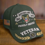 Premium Embroidered US Veterans Hats BPHN080711, Custom Rank & Years Of Sevice, Gift for US Veterans, Gift on Veterans Day - Image 2