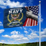 Premium US Navy Grommet Flag VPVC120040, 250th Anniversary Navy Flag, Gifts For Navy Veteran, Best Gifts On Father's Day, Veterans Day. - Image 2