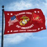 Premium USMC Grommet Flag VPVC120051, 250th Anniversary Marine Corps Flag, Gifts For Marine Veteran, Best Gifts On Father's Day, Veterans Day. - Image 3