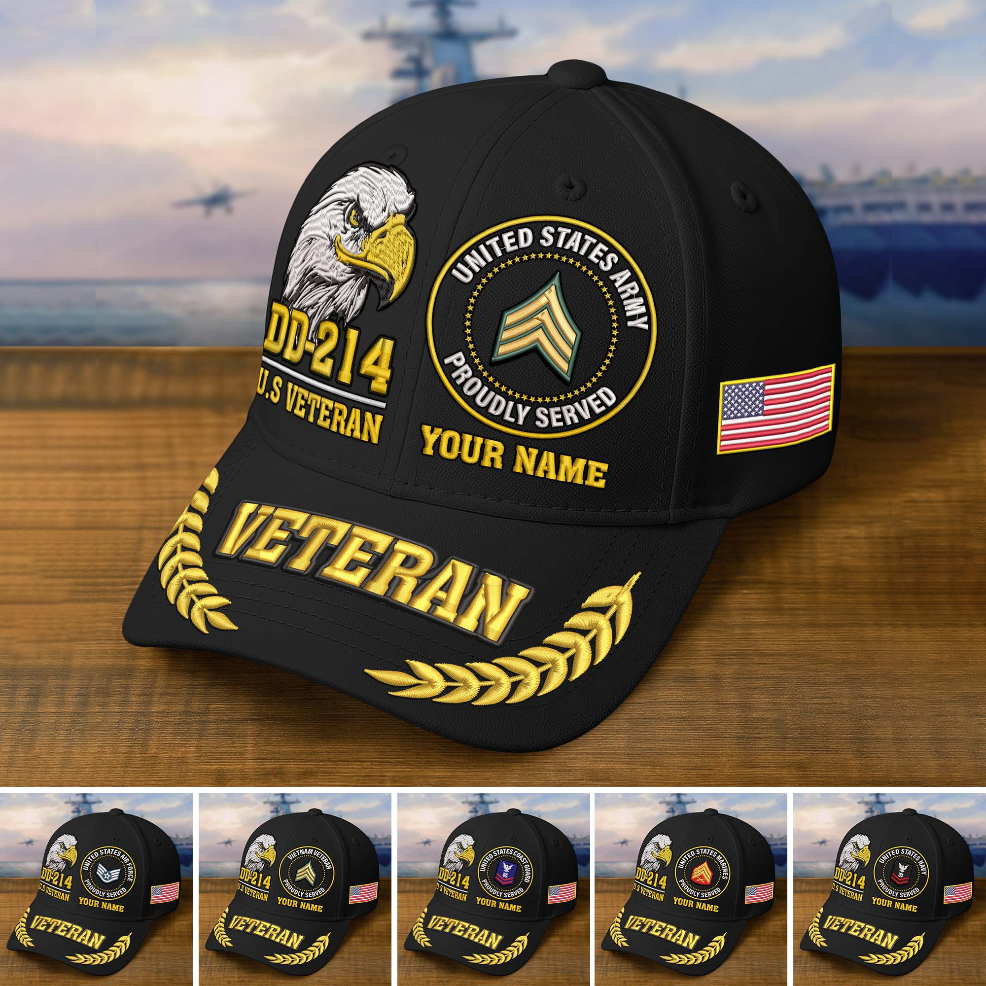1753935003449.jpg Premium Embroidered US Veterans Hats BPHN230712, Custom Name & Rank, Gifts for US Veterans, Gifts on Veterans Day - Image 1