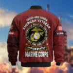 Premium Custom USMC Veteran Bomber Jacket VPVC802103, Gifts For Marine Veteran, Gifts On Father's Day, Veterans Day. - Image 3