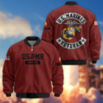 Premium Custom USMC Veteran Bomber Jacket VPVC803203, Gifts For US Marine Veteran, Gifts On Father's Day, Veterans Day.