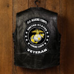 Premium USMC Veterans Custom Leather Motor Vest VPVC702103, Gifts For Marine Veteran, Gifts On Father's Day, Veterans Day. - Image 3