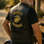 Premium USMC Veterans Custom Leather Motor Vest VPVC702137, Gifts For Marine Veteran, Gifts On Father's Day, Veterans Day. - Image 4