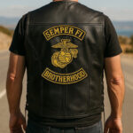 Premium USMC Veterans Custom Leather Motor Vest VPVC702137, Gifts For Marine Veteran, Gifts On Father's Day, Veterans Day. - Image 7
