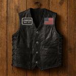 Premium US Veterans Custom Leather Motor Vest VPVC702138, Gifts For US Veteran, Gifts On Father's Day, Veterans Day. - Image 2