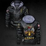 Premium Custom US Army Leather Jacket VPVC702215, Gifts For Army Veteran, Gifts On Father's Day, Veterans Day.