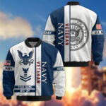 Premium Custom US Navy Veteran Bomber Jacket VPVC805002, Gifts For US Navy Veteran, Gifts On Father's Day, Veterans Day.