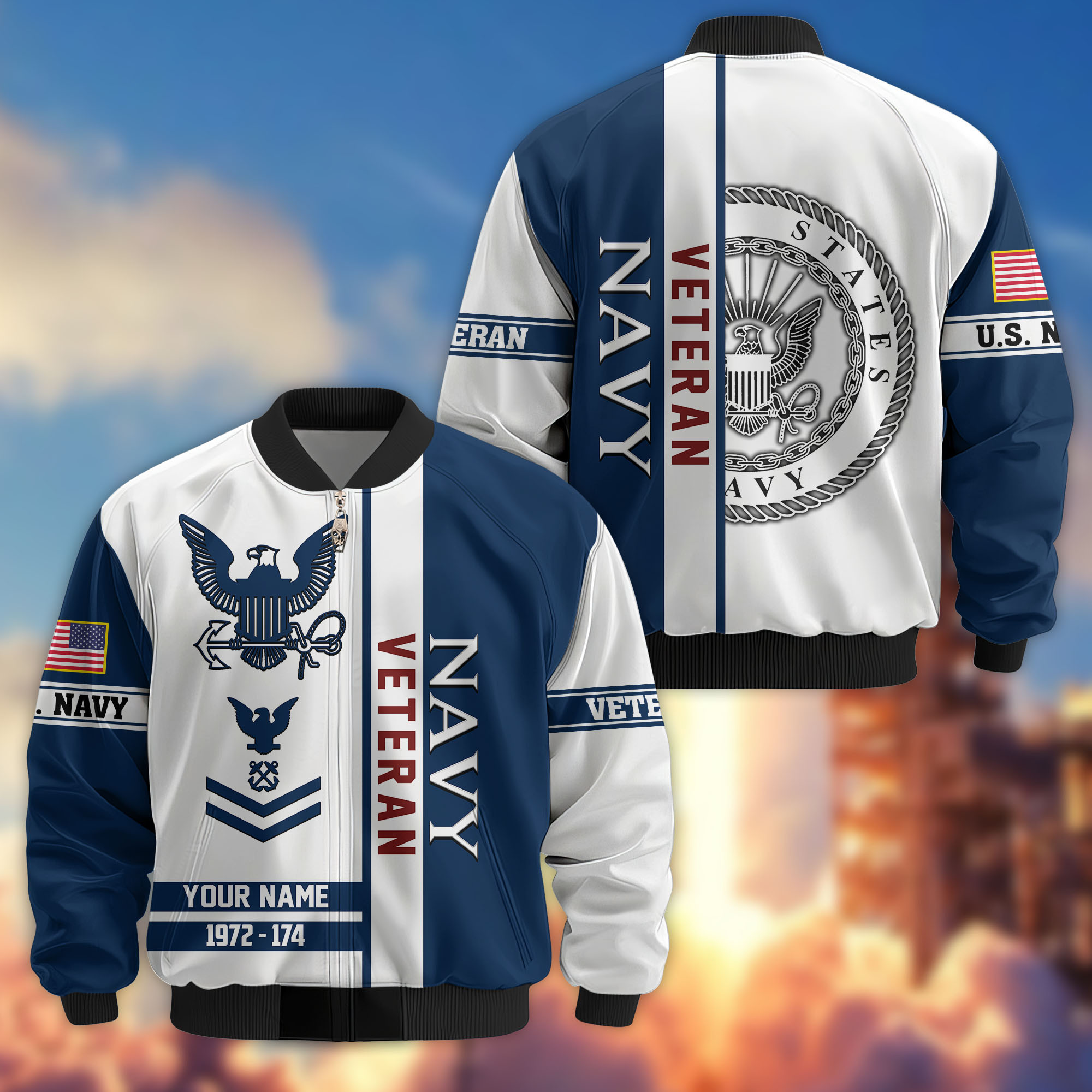 1758338896757.jpg Premium Custom US Navy Veteran Bomber Jacket VPVC805002, Gifts For US Navy Veteran, Gifts On Father's Day, Veterans Day. - Image 1