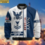 Premium Custom US Navy Veteran Bomber Jacket VPVC805002, Gifts For US Navy Veteran, Gifts On Father's Day, Veterans Day. - Image 2