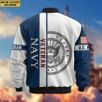 Premium Custom US Navy Veteran Bomber Jacket VPVC805002, Gifts For US Navy Veteran, Gifts On Father's Day, Veterans Day. - Image 3