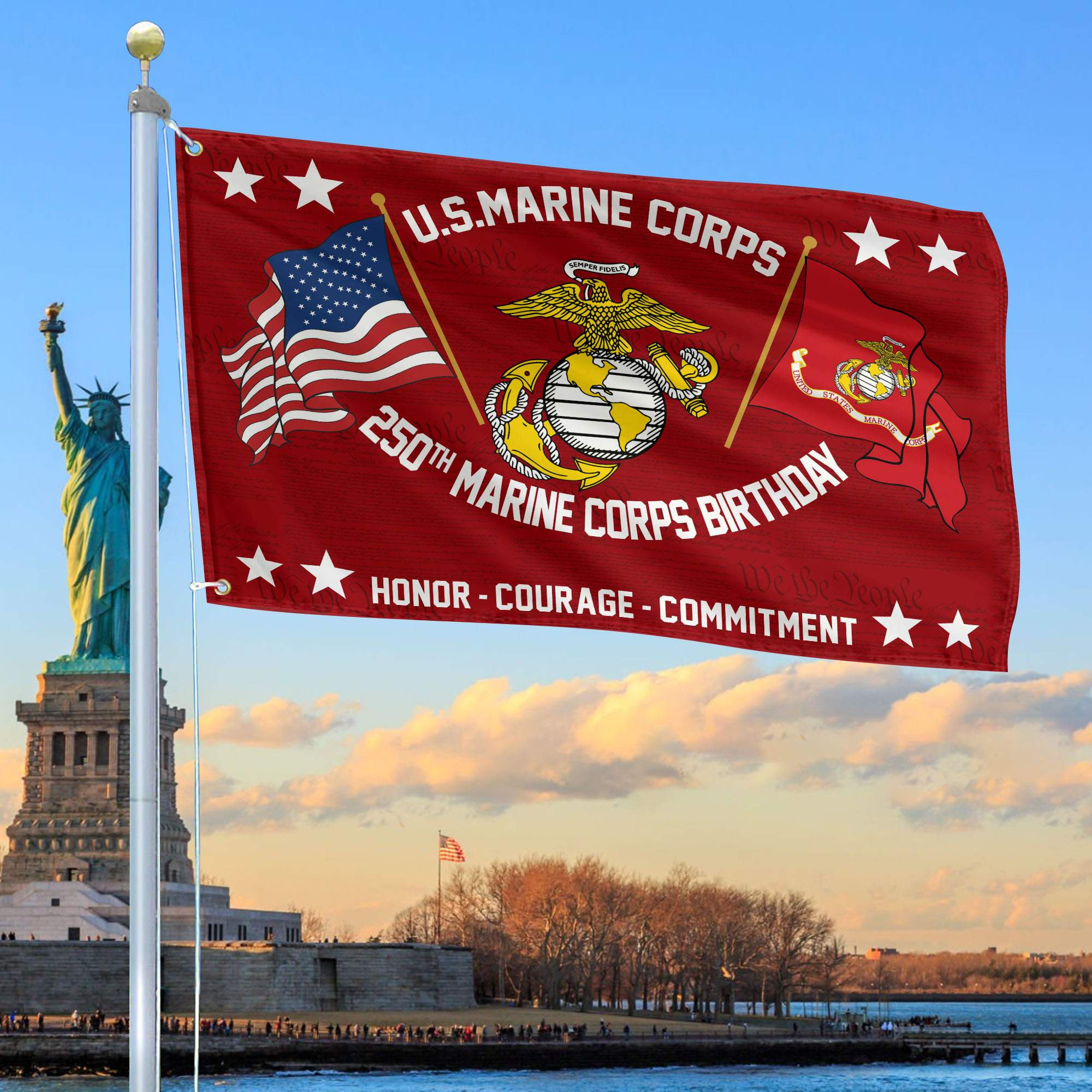 1758786785439.jpg Premium USMC Grommet Flag CPVC250911, 250th Marine Corps Birthday Flag, Gifts For Marine Veteran, Best Gifts On Father's Day, Veterans Day. - Image 1