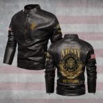 Premium Custom US Army Veteran Leather Jacket VPVC702318, Gifts For Army Veteran, Gifts On Father's Day, Veterans Day.