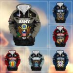 Premium US Veterans Zip Hoodie ATTN011023, Gifts For US Veterans, Gifts On Father's Day, Veterans Day.