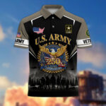 America 250th Anniversary US Veteran Polo Shirt DWWQ080222, Gifts for U.S. Veterans, Gifts for Independence Day, Veterans Day - Image 2