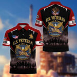 America 250th Anniversary US Veteran Polo Shirt DWWQ080222, Gifts for U.S. Veterans, Gifts for Independence Day, Veterans Day - Image 37