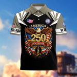 Premium America 250th Anniversary US Veteran Polo Shirt ATTN020221, Gifts for U.S. Veterans, Gifts for Independence Day, Veterans Day - Image 8
