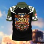 Premium America 250th Anniversary US Veteran Polo Shirt ATTN020221, Gifts for U.S. Veterans, Gifts for Independence Day, Veterans Day - Image 3