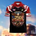 Premium America 250th Anniversary US Veteran Polo Shirt ATTN020221, Gifts for U.S. Veterans, Gifts for Independence Day, Veterans Day - Image 17